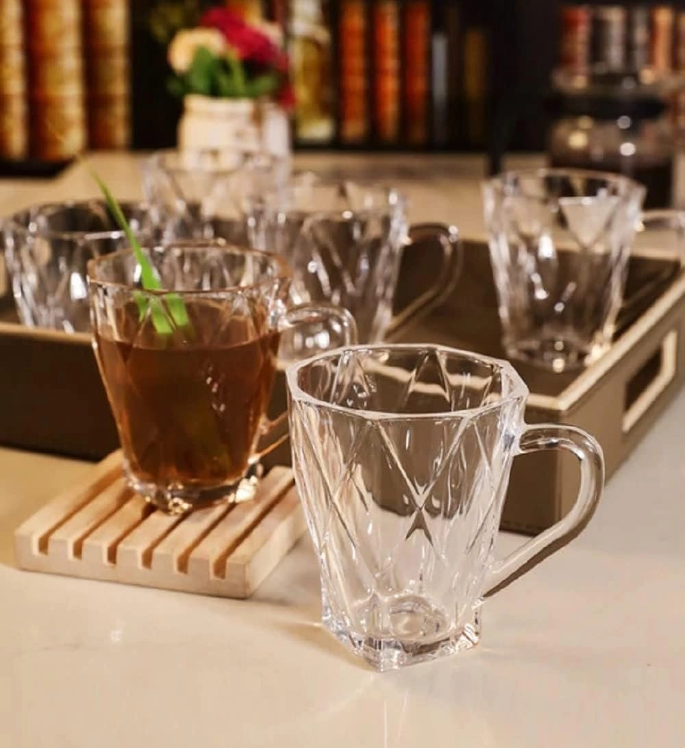 IE, IE Vintage Glass Tea and Coffee Cup - 6 pcs - 175 ml