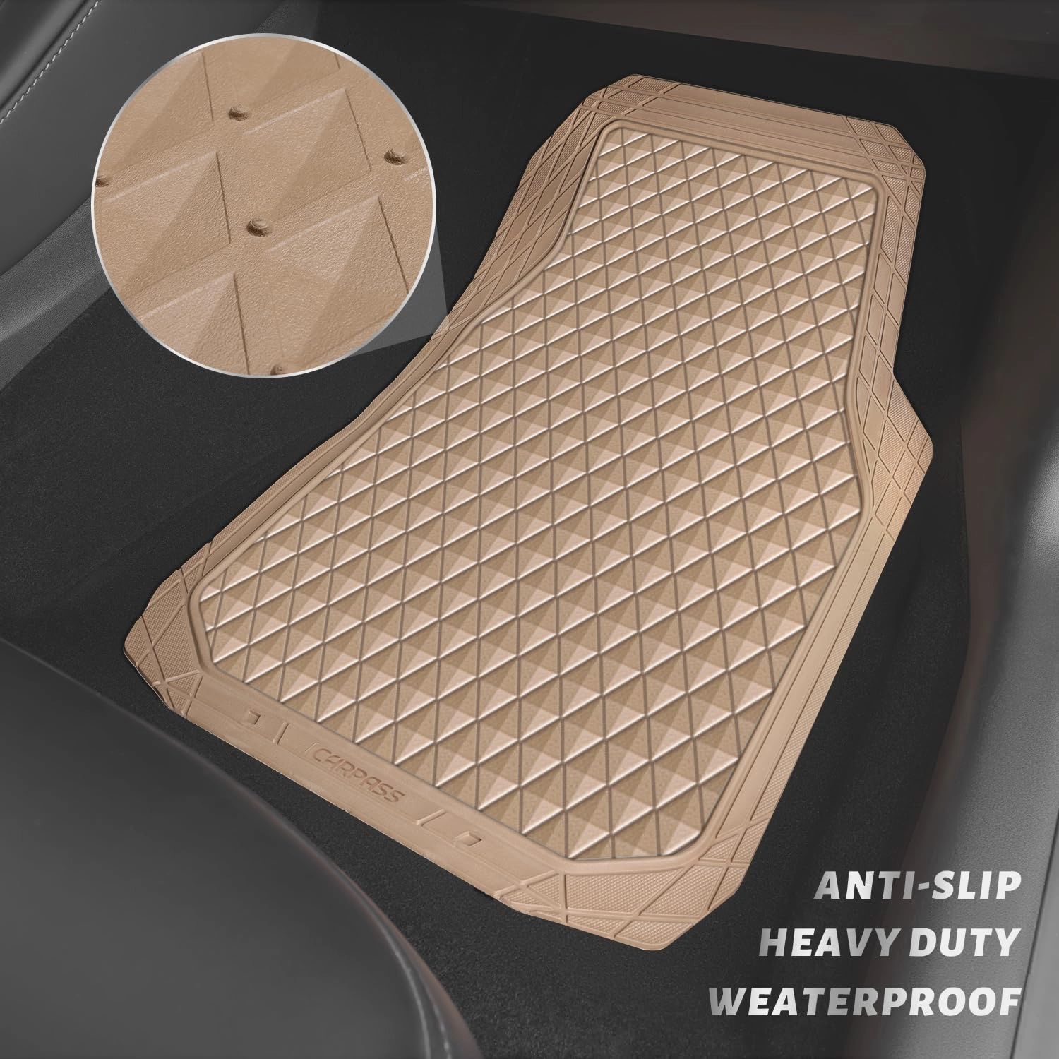Floor Mats - Gray Rubber 4 Pcs