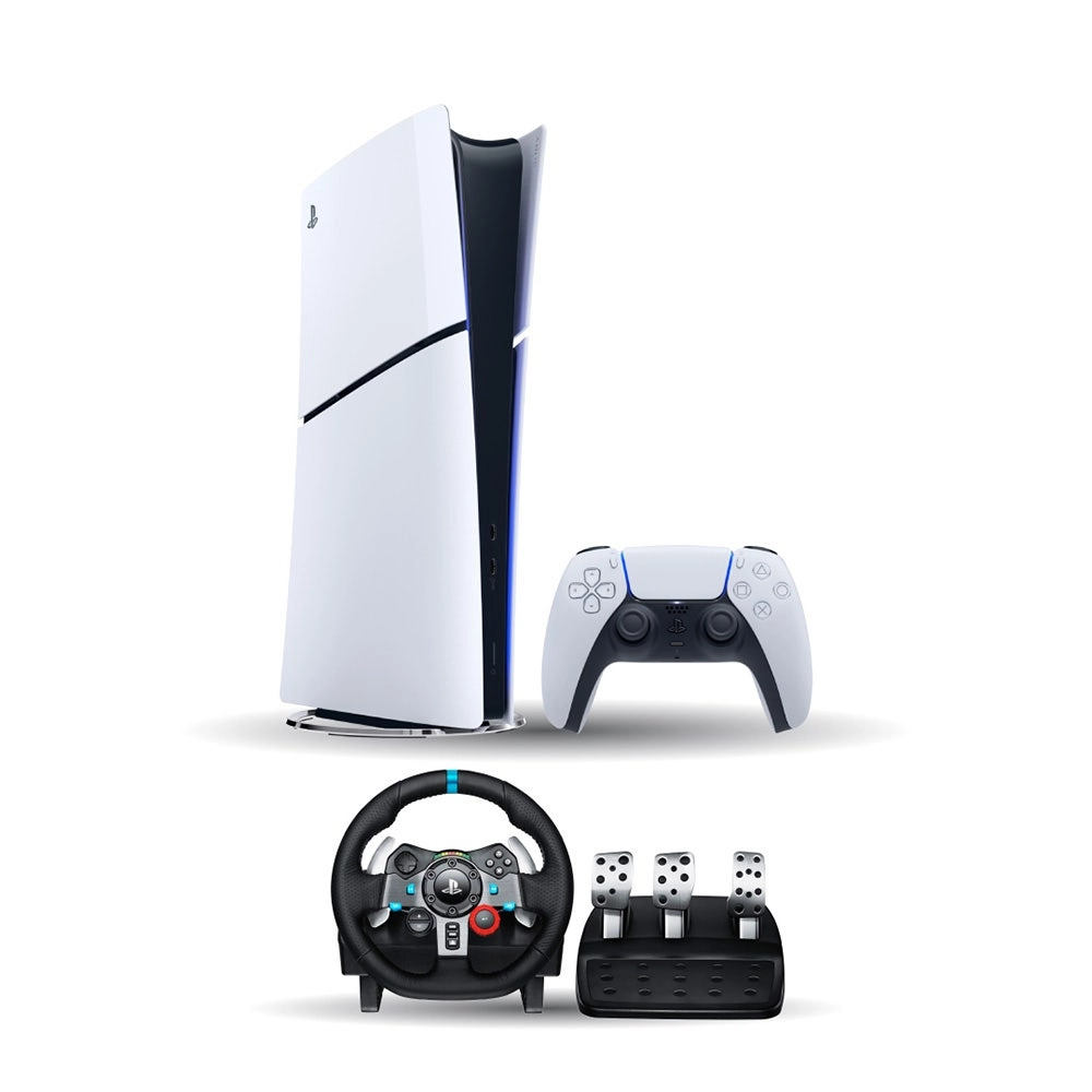 Sony PS5 Slim Console (Digital) - 4K 120Hz + G29 Wheel