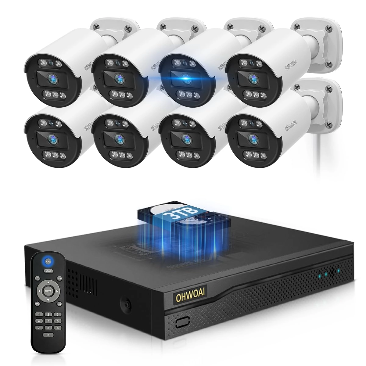 OHWOAI Wired Security Camera System - 8 Cams 8 Channels 5MP