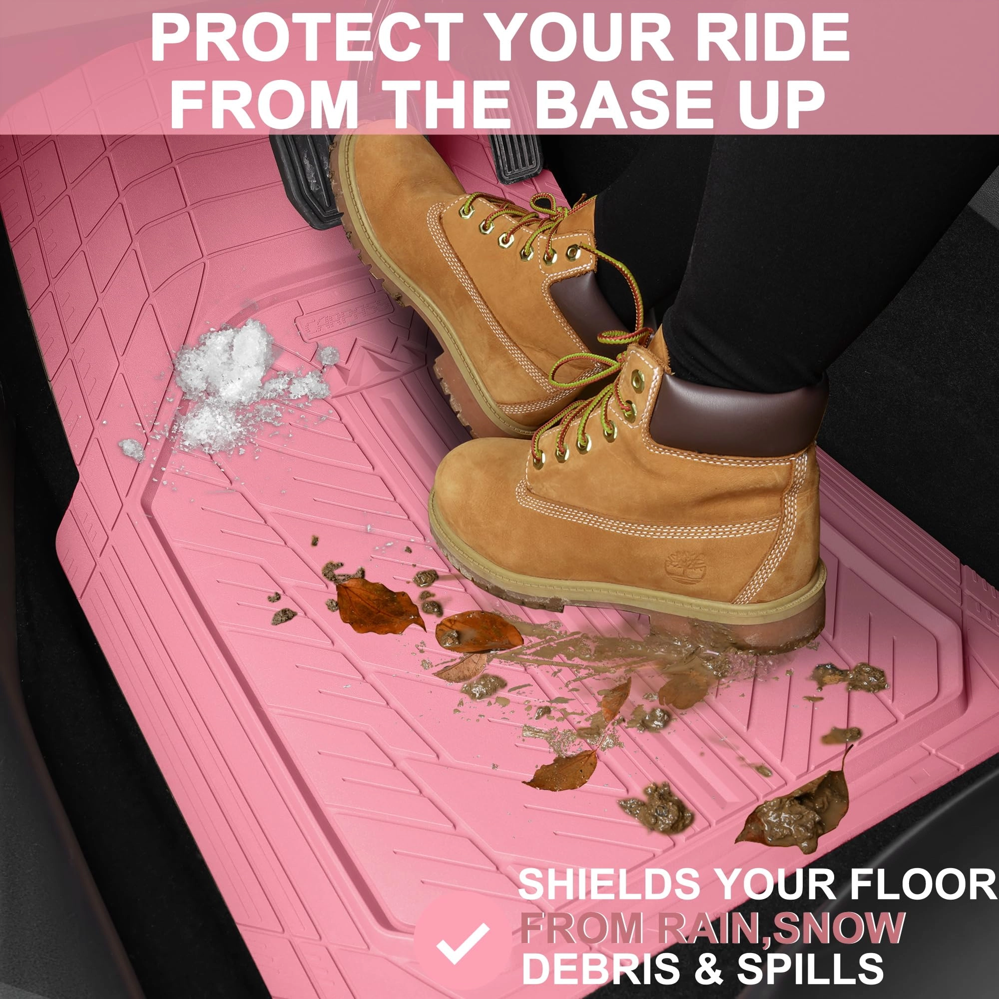 Rubber Floor Mats - All Weather Trim-to-Fit 3-Piece