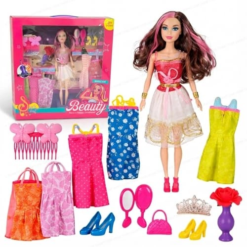 Doll Set - 14-Piece Multicolor Ages 3+