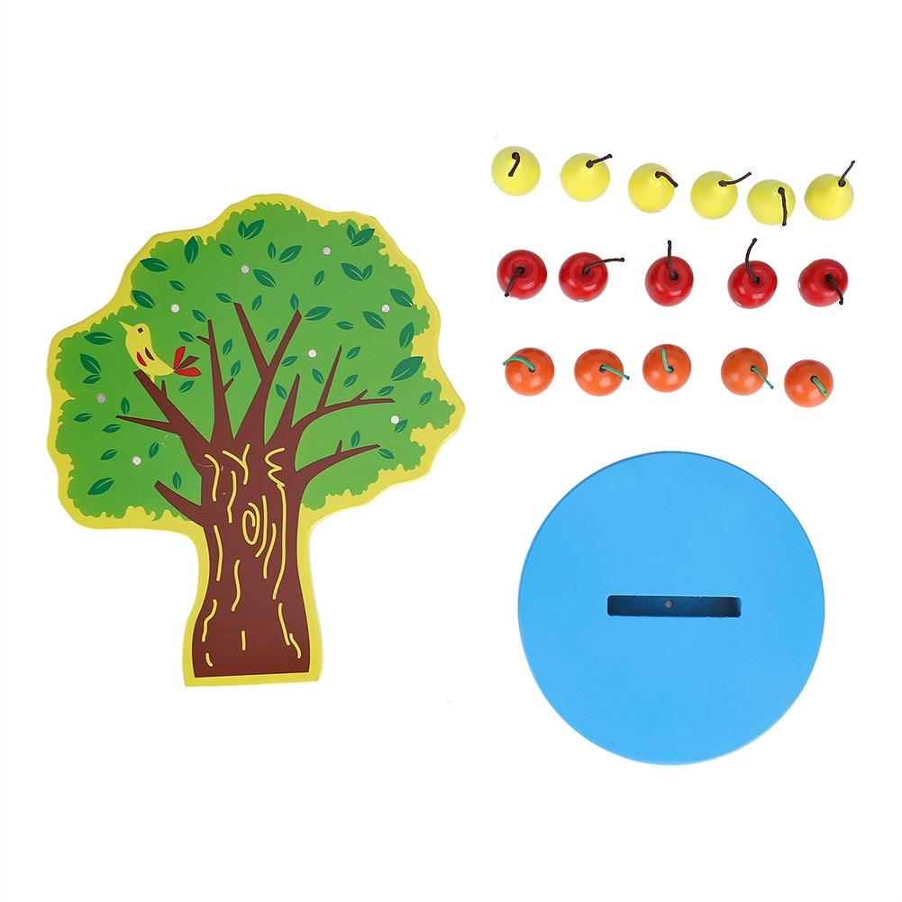 Srliya Wooden Magnetic Fruit Apple Tree - 16 pieces