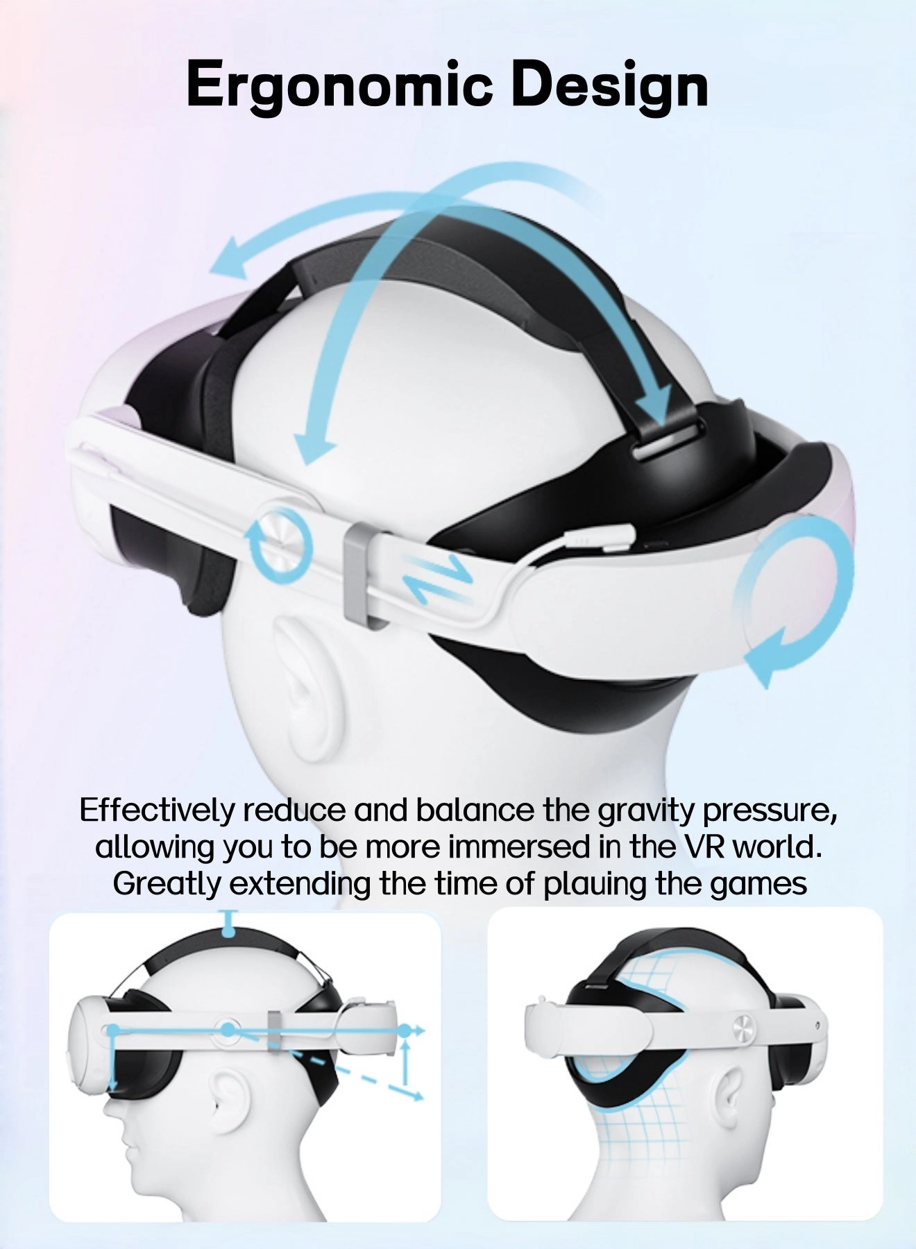 Battery Head Strap for Oculus/Meta Quest 3/3S