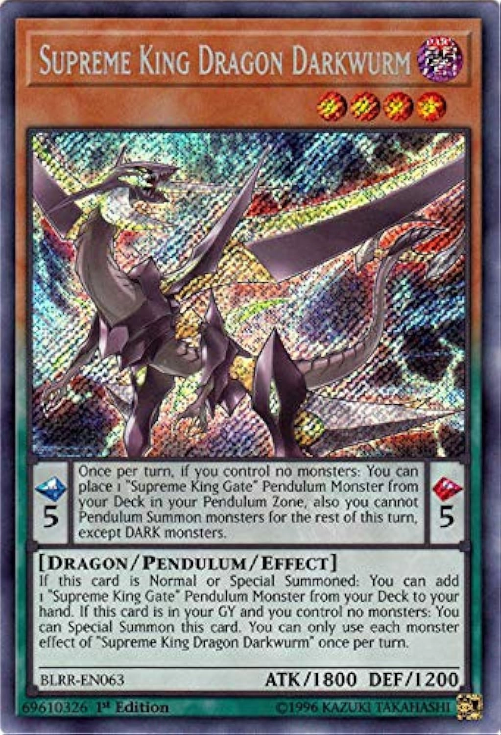Yu-Gi-Oh! Supreme King Dragon Darkwurm BLRR-EN063 - 1st Edition
