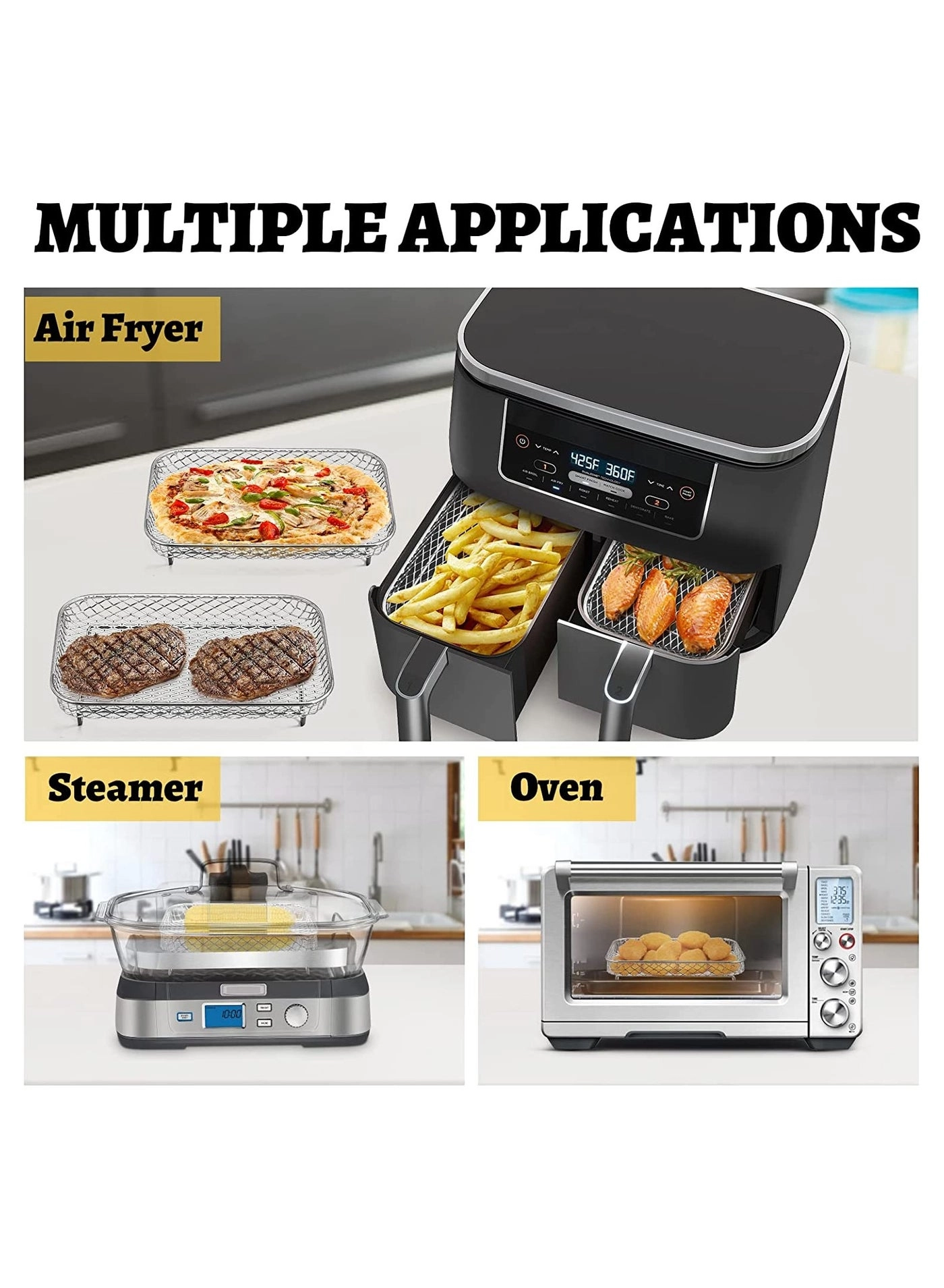 Air Fryer Rack - stainless steel 3 piece(s)