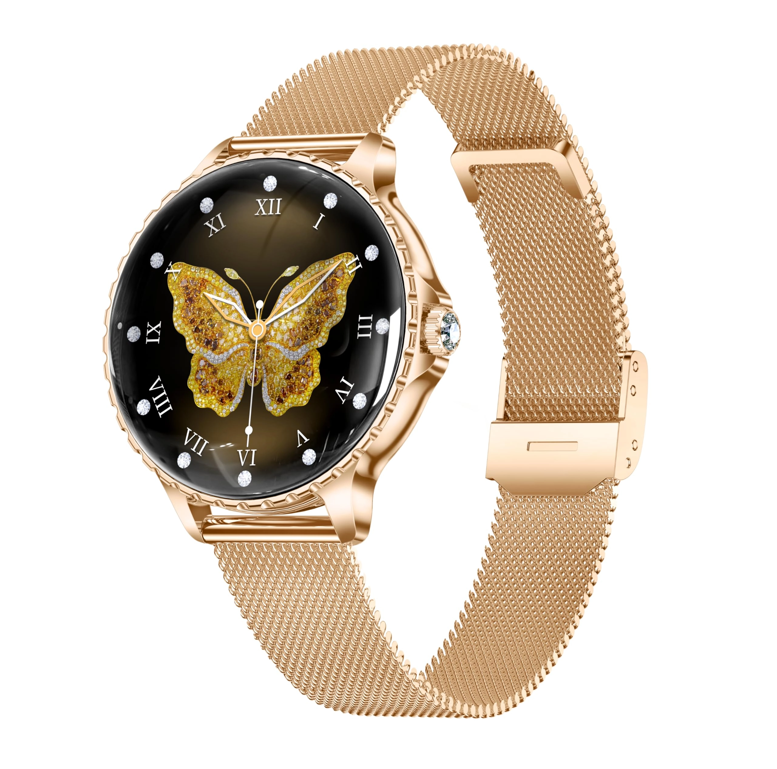 SWGOTA Round Smartwatch gold-coloured case