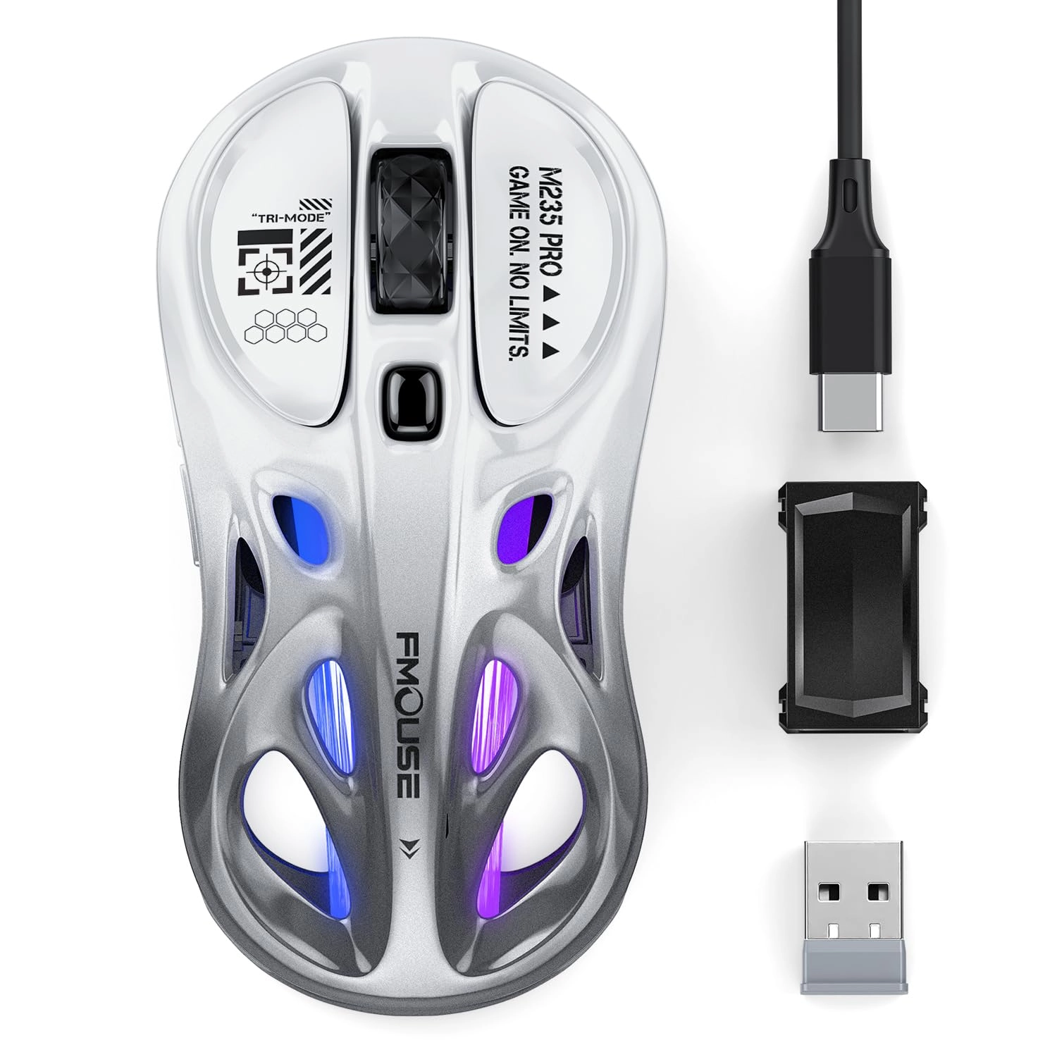 Tri-Mode Wireless Mouse - 2.4GHz USB / Dual Bluetooth / Wired