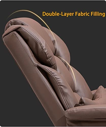 Desk Chair - PU Leather Brown High Back