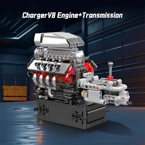 V8 Engine - Gearbox Working Pistons