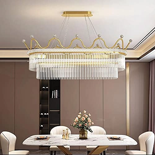 Crystal Chandelier - Golden tricolor light 100*38*30cm