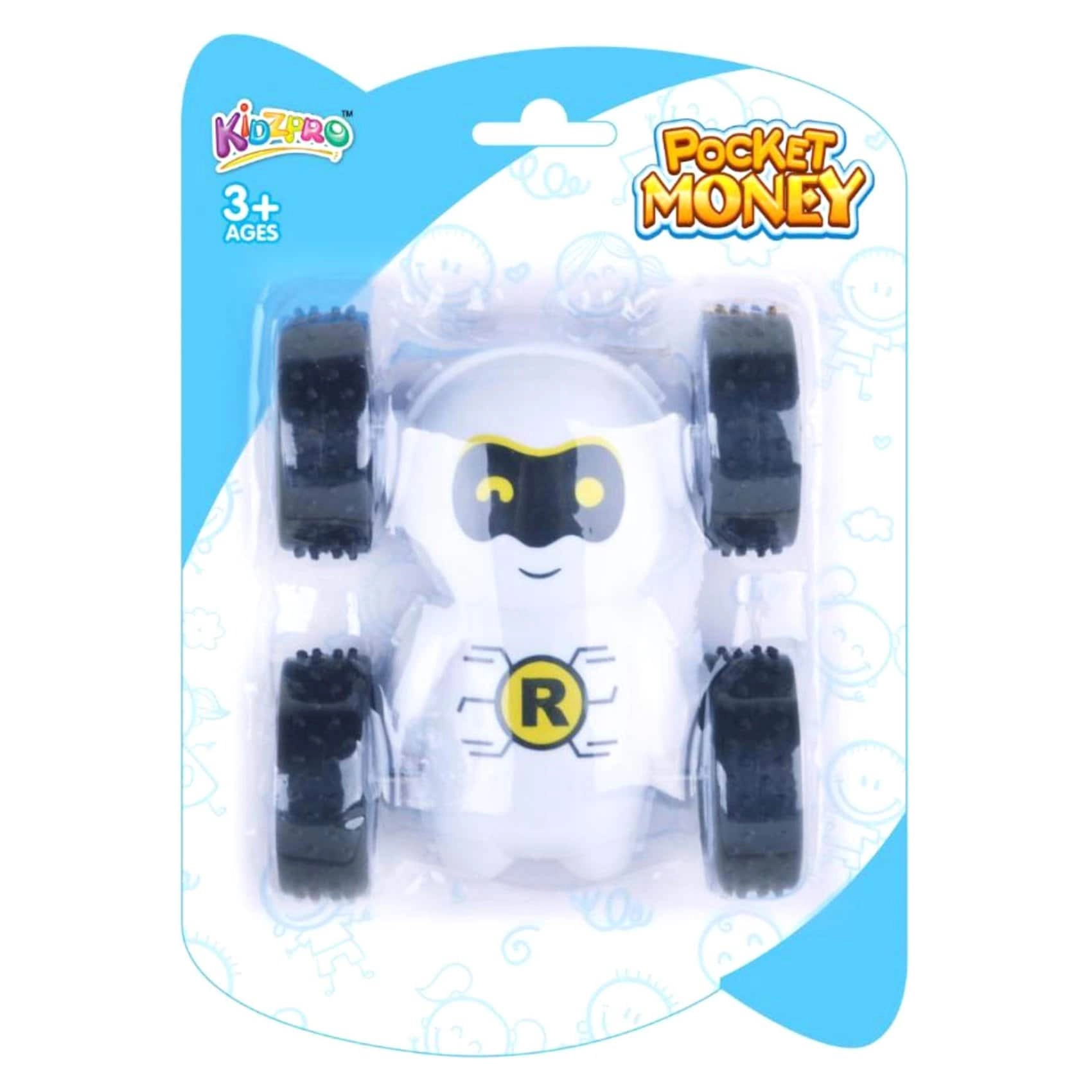 Carrefour Kidzpro Pocket Money Friction Robot Stunt Car - White