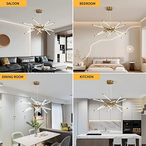 Modern Sputnik Chandeliers - 3000K-6000K Dimmable