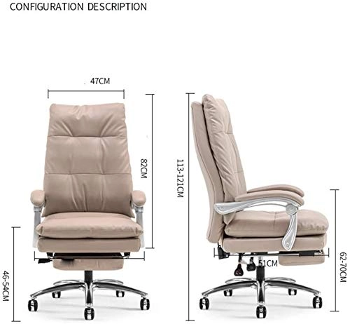 Desk Chair - PU Leather Brown High Back