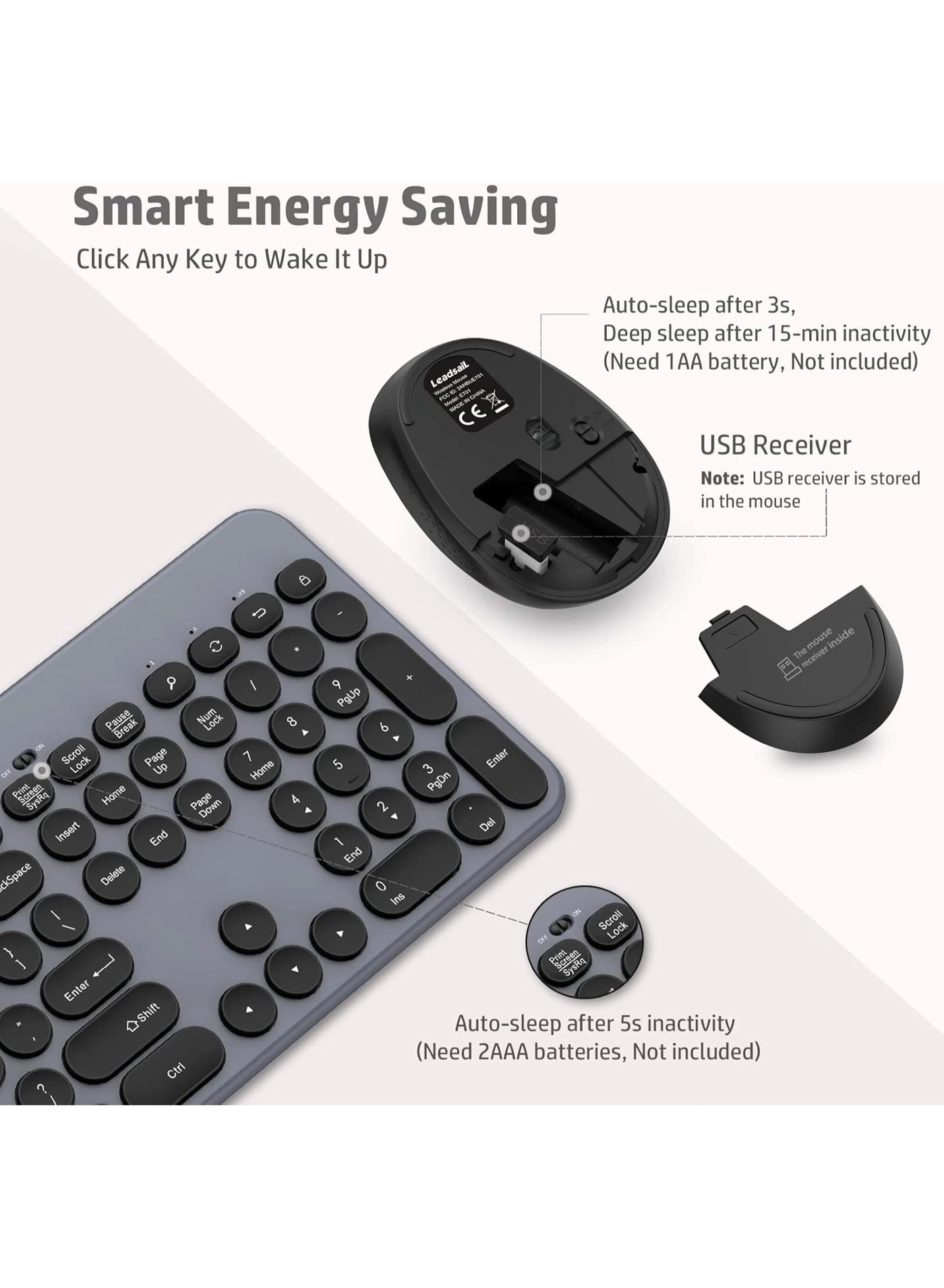 Keyboard + Mouse - 2.4G Bluetooth