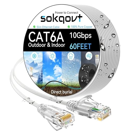 Sokqovt Cat6a Ethernet Cable - 60ft