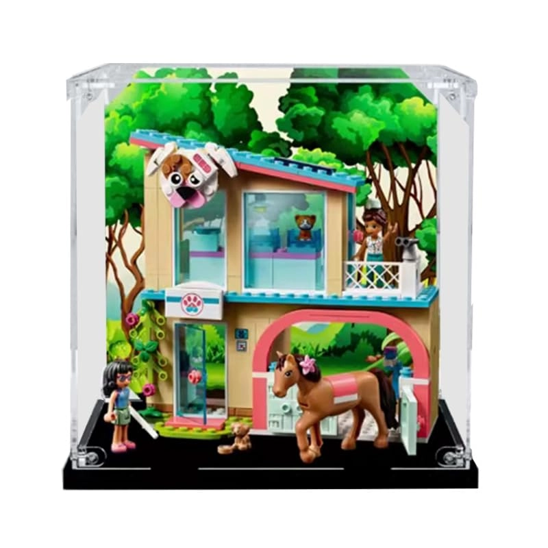 HCAEIOFJ LEGO Friends Display Case (41446) - 7.87x7.87x7.87in. Black Bottom