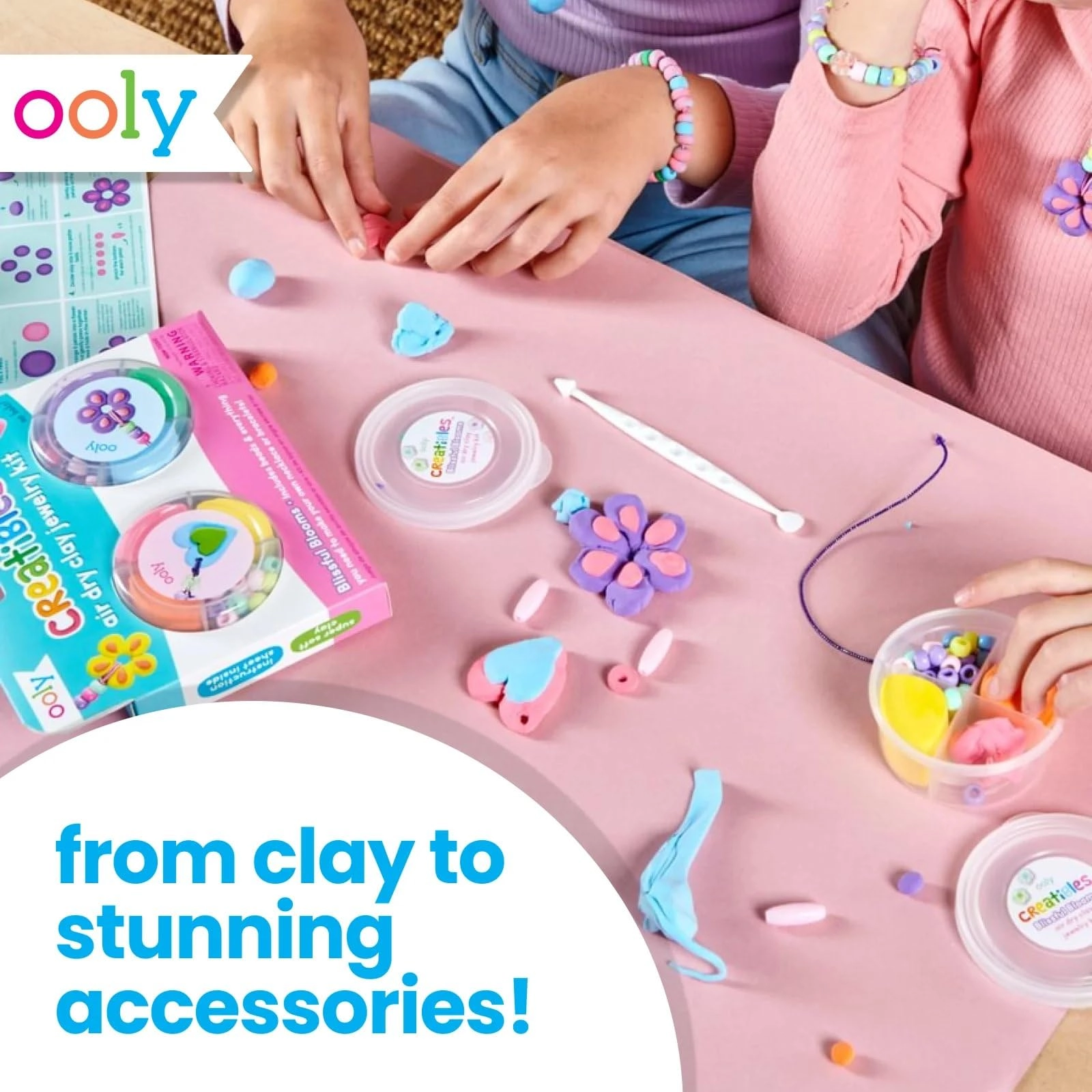Creatibles Air Dry Clay Jewelry Kit - 6 Clay Colors Beads