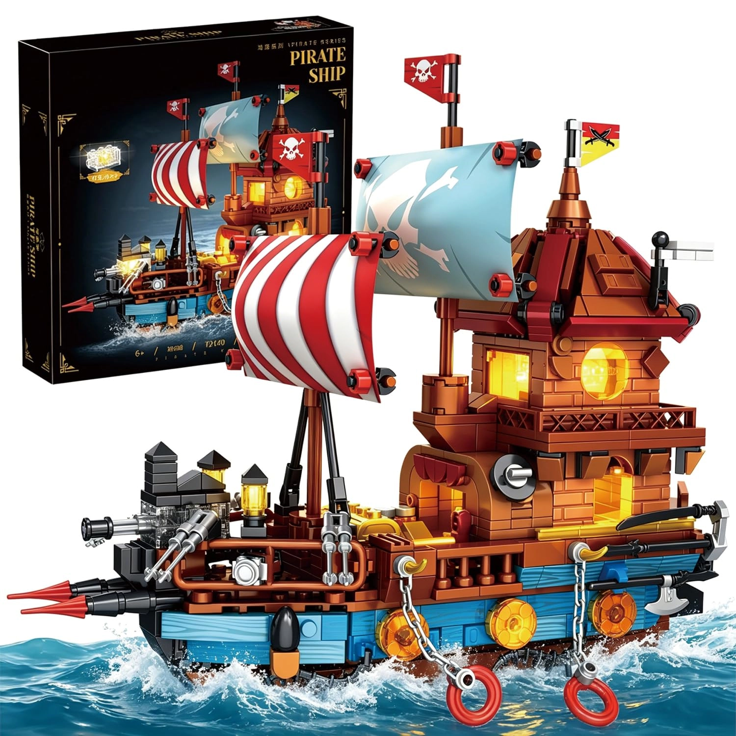 PHOEWON Pirate Ship Building Block Set - 916 pcs