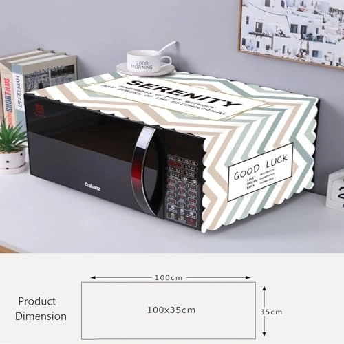Microwave Oven Cover - 100 x 35 cm Waterproof Serinity Wave Design