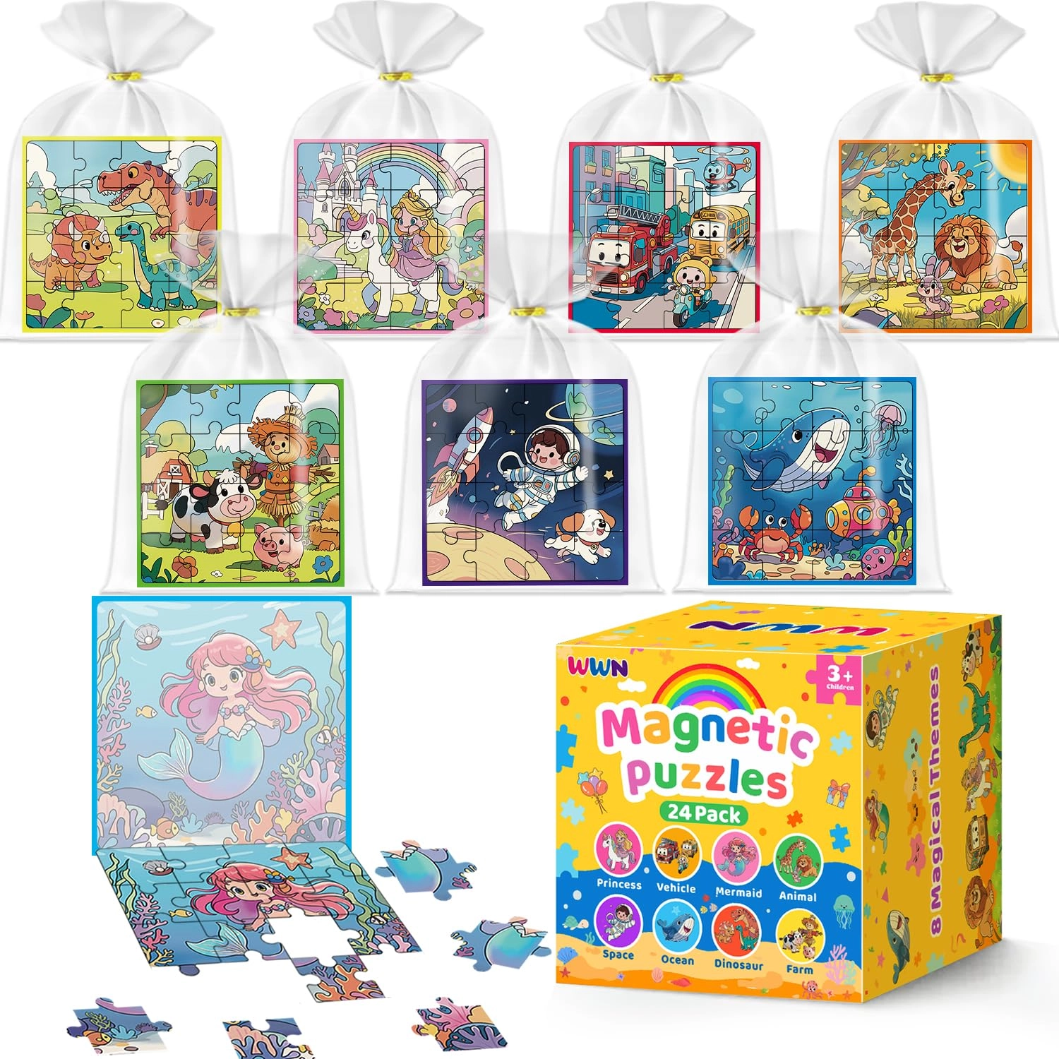 wwn Magnetic Puzzle Books - 24 pieces