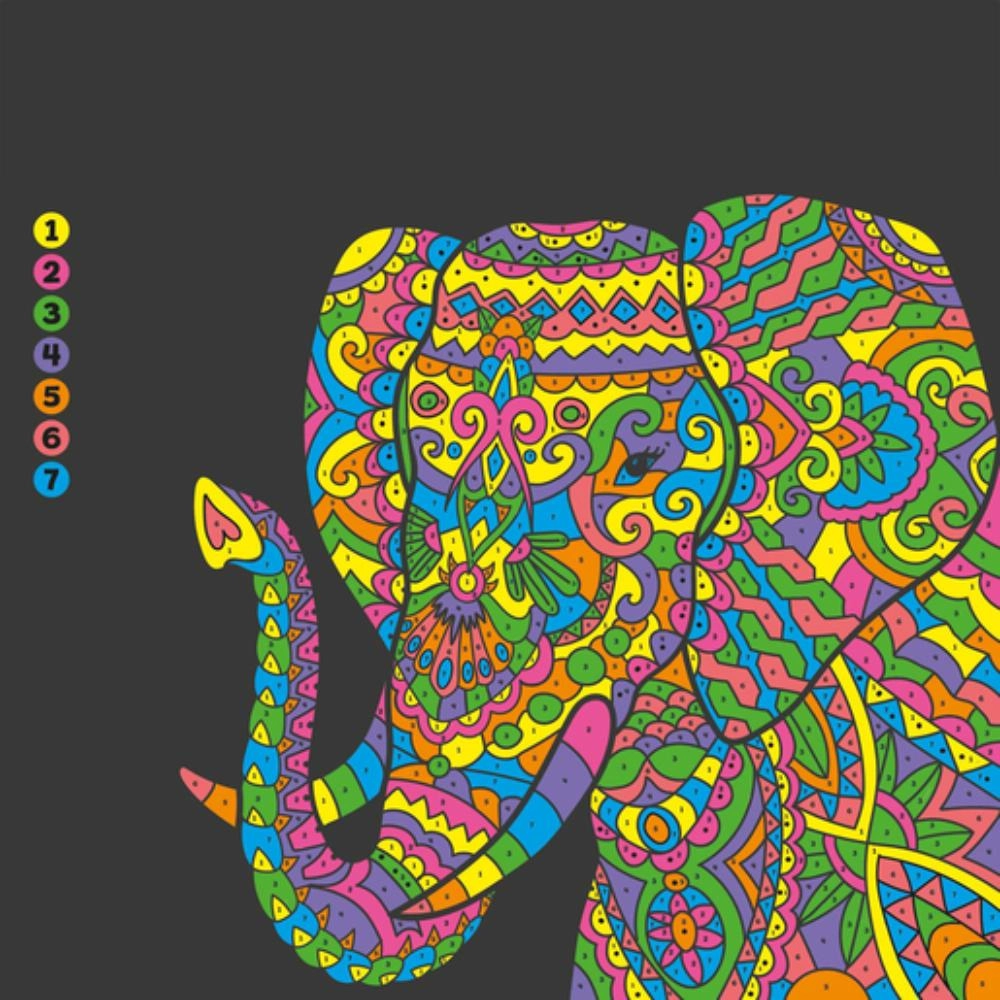 Out To Impress Paint By Numbers Kit - 7 x neon paints 1 x paintbrush