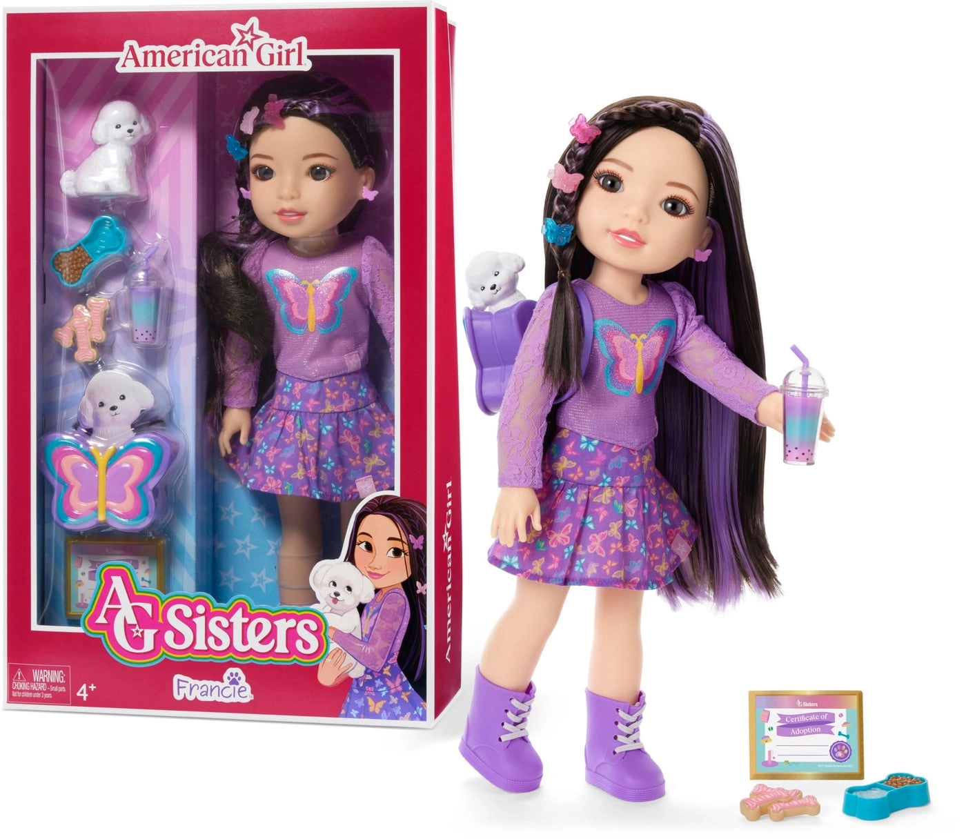 Francie Doll - Brown Eyes Long DarkBrown Hair Purple Highlights Ages 4+