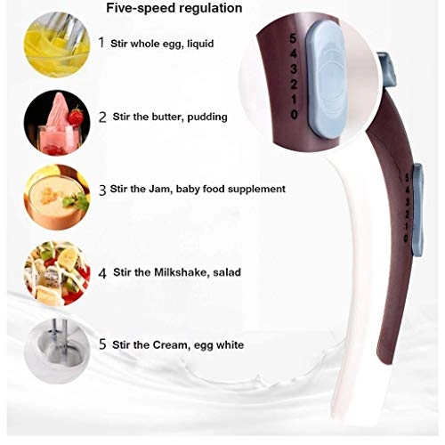 Handheld Electric Egg Beater - High Power 5-speed Turbo