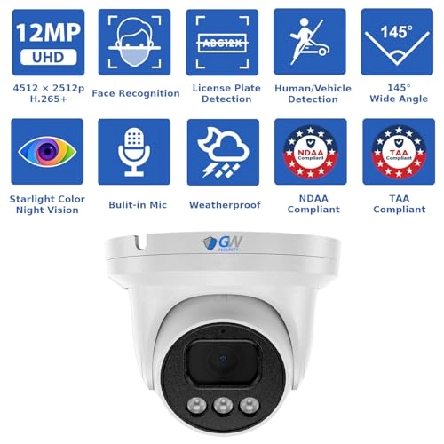 GW6816NP - 16 Channel 8TB + GW1263601M - 12MP Microphone + GWCAT60 - 60ft + GWCAT100 - 100ft