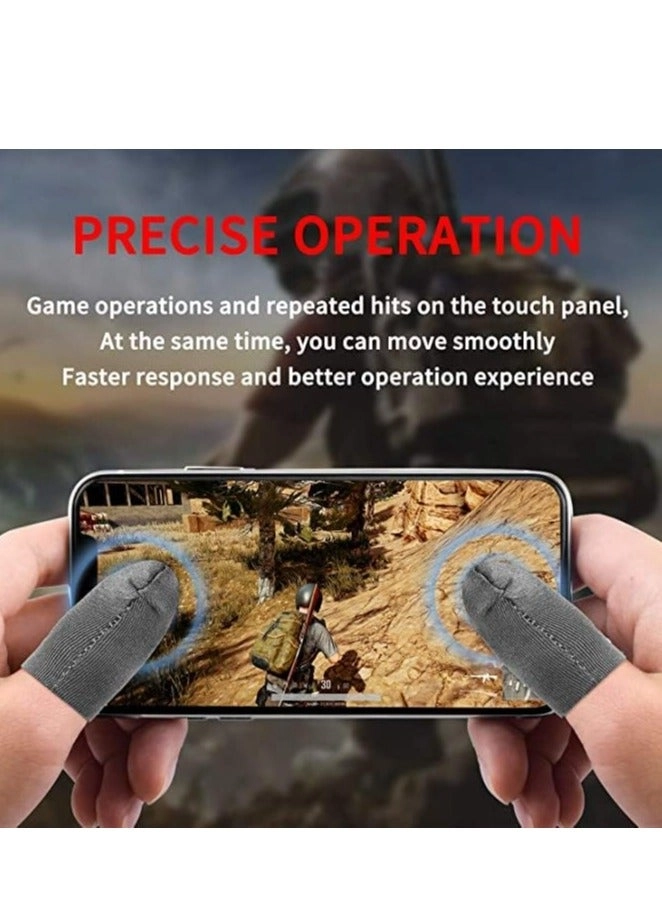 Anti-Sweat Gaming Finger Sleeves - 12Pcs + Mobile L1R1 Game Triggers - 2Pcs