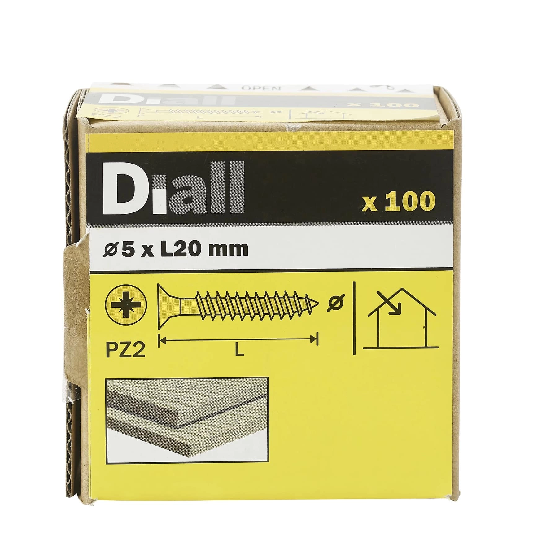 Diall Zinc-Plated Carbon Steel Wood Screw Pack 5mm 20mm