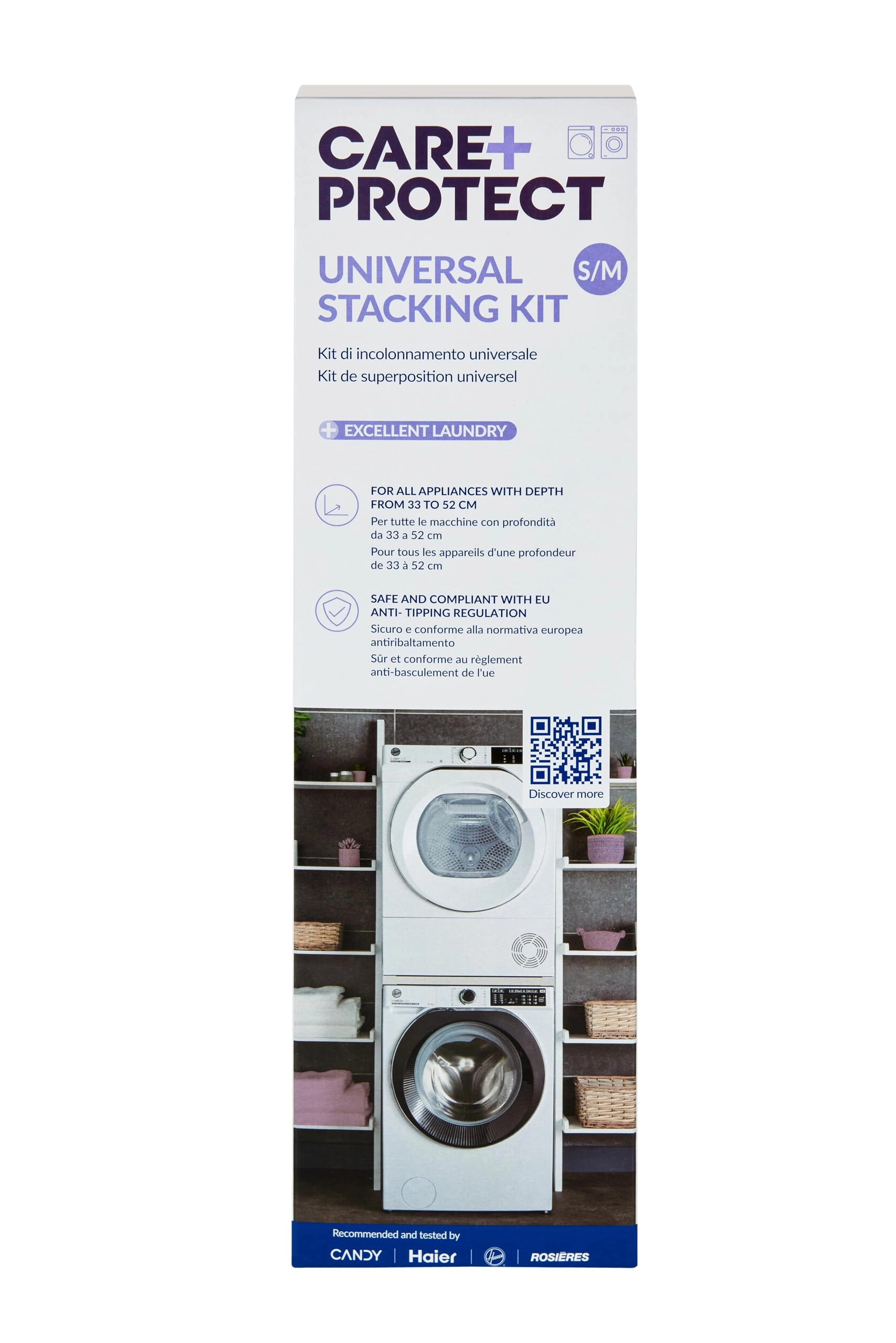 Haier Universal Stacking Kit - Depth 33 to 52 cm White Anti-Tipping