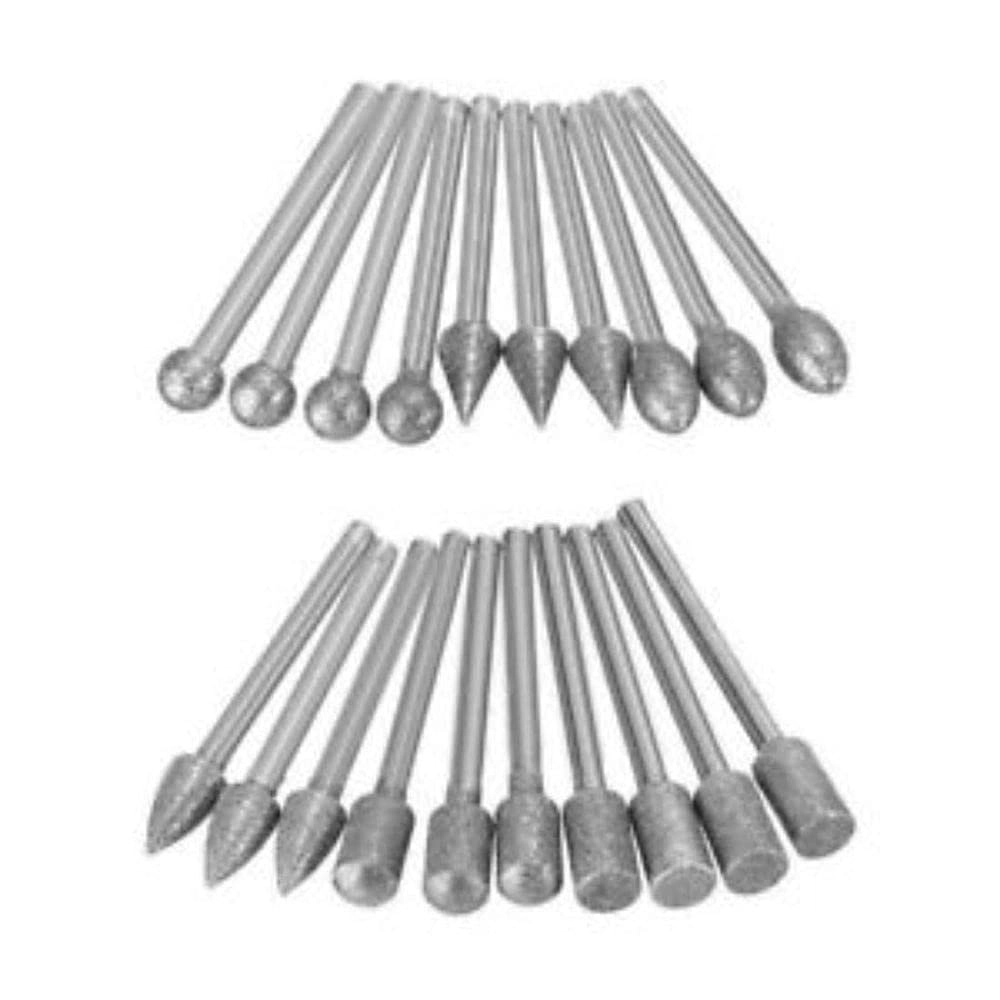 CTDIYHI47939 Shank Diamond Grinding Burr Drill Bits - 20 piece(s) 3mm