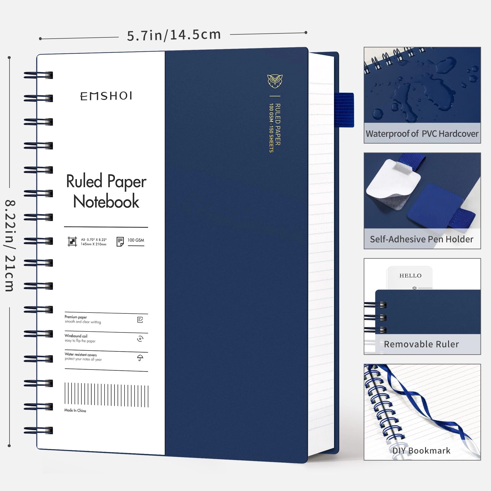 Notebook A5 Spiral - Lined 150 Sheets