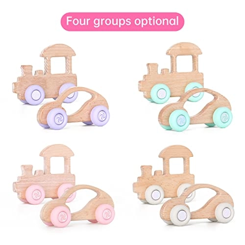 Small Wooden Cars - 3 months+ 2 pieces