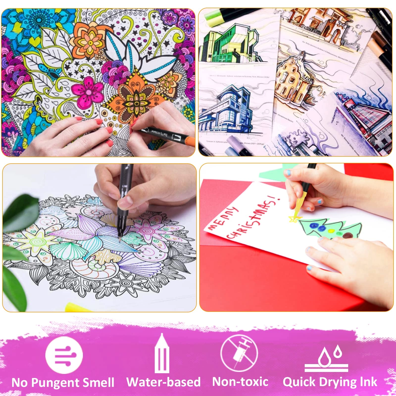 Colouring Pens - 100 pens 100 Colours 0.4mm,1-2mm