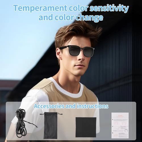 Smart Audio Bluetooth Speaker Blue Light Sunglasses - Bluetooth 5.2 UV400 Polarised Photochromic Lenses