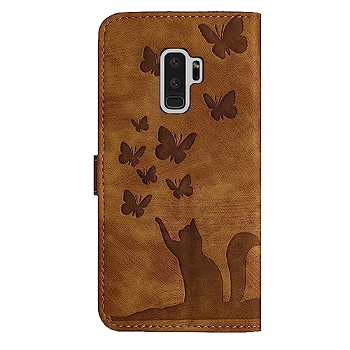 Cute Cat Case Wallet Flip Cover for Samsung Galaxy S9 Plus