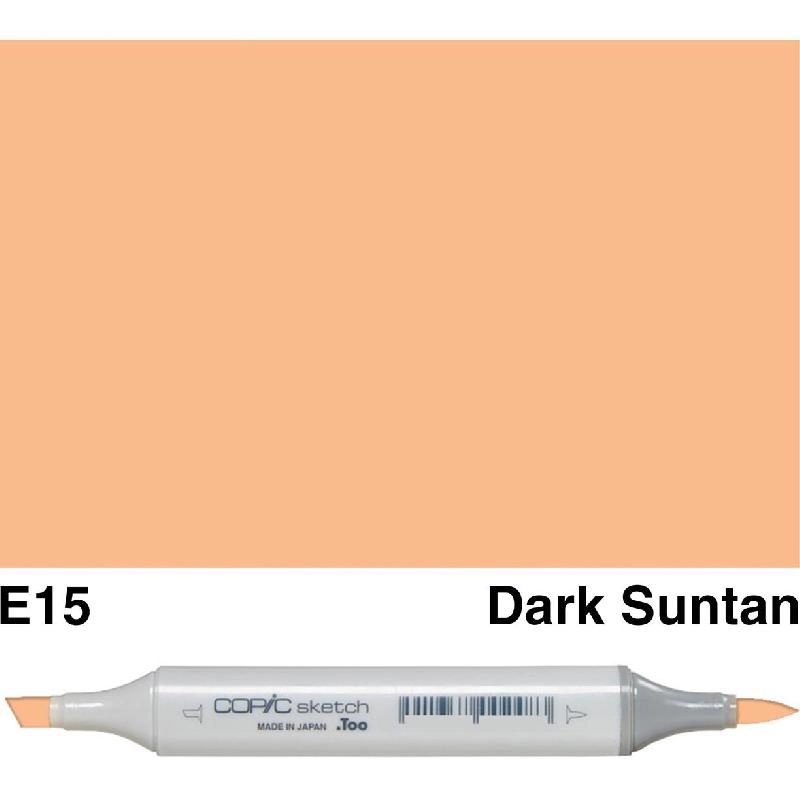 Copic Sketch E-15 - Dark Suntan Twin Tip