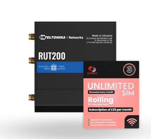 RUT200 - 4G LTE + Rolling 30-Day UK Data Plan