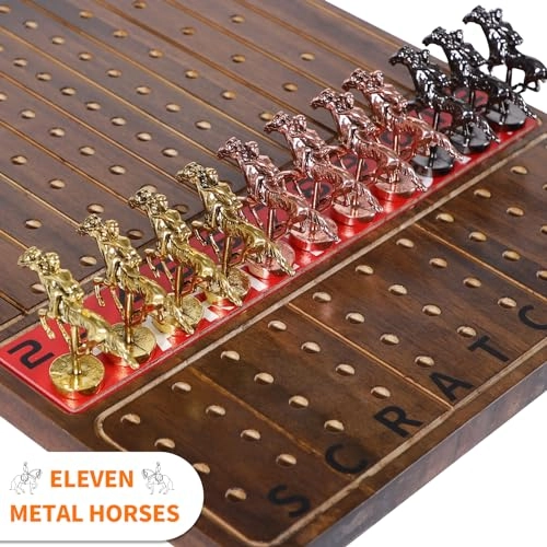 Horse Race Board Game - 11 Horses 4 Dice Solid Wood