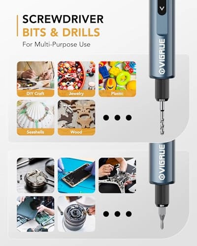 Mini Electric Screwdriver - 400RPM 5 Torque Level 48 Magnetic Bits