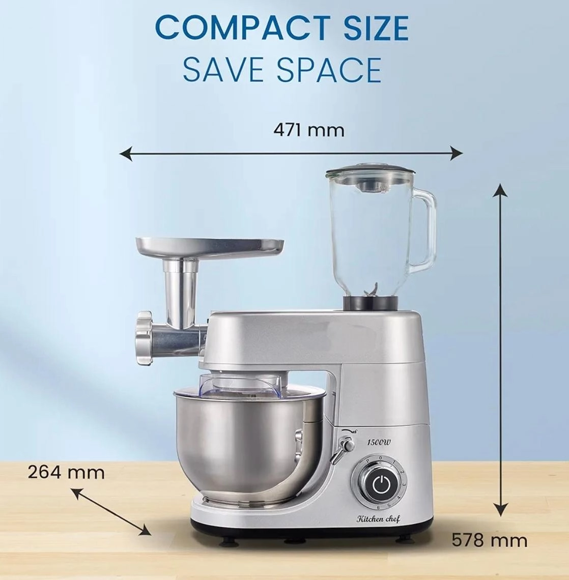 3 in 1 Food Processor Stand Mixer - 7L