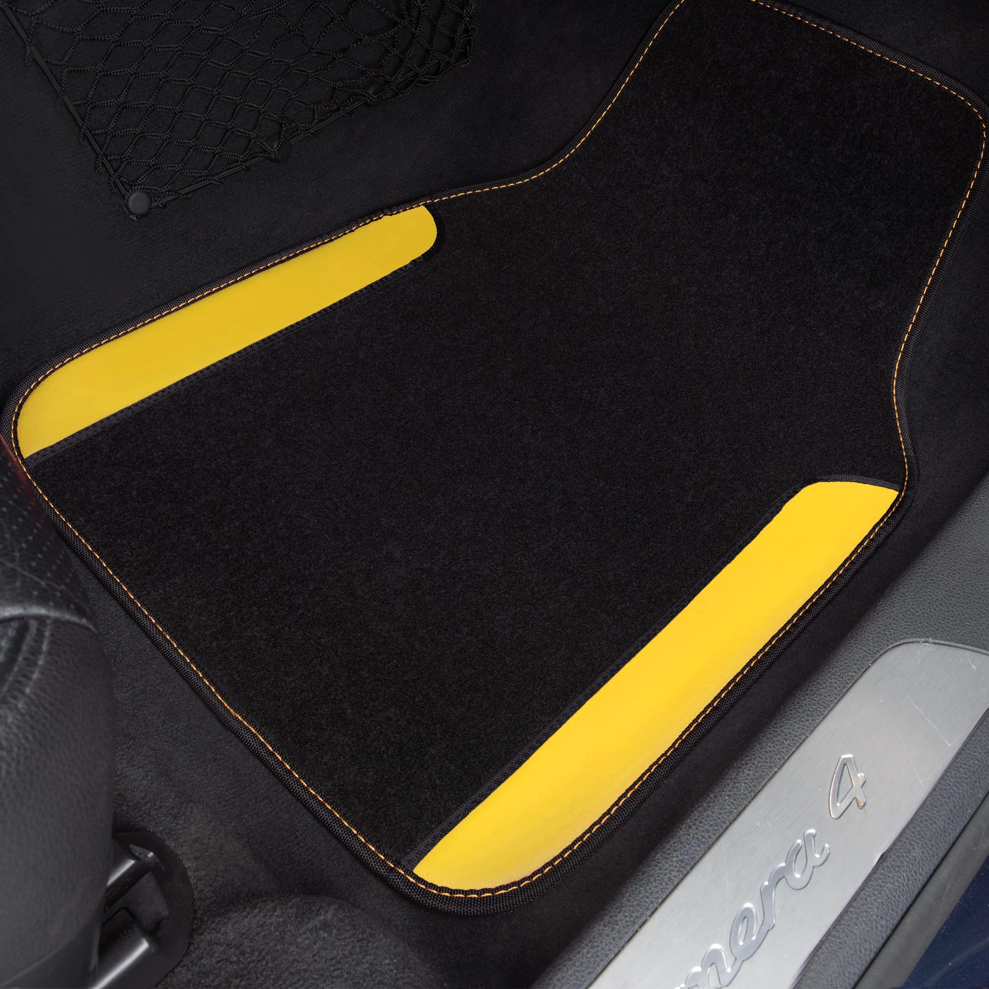 Universal Fit Car Floor Mats - Set of 4pcs Black and Burgundy
