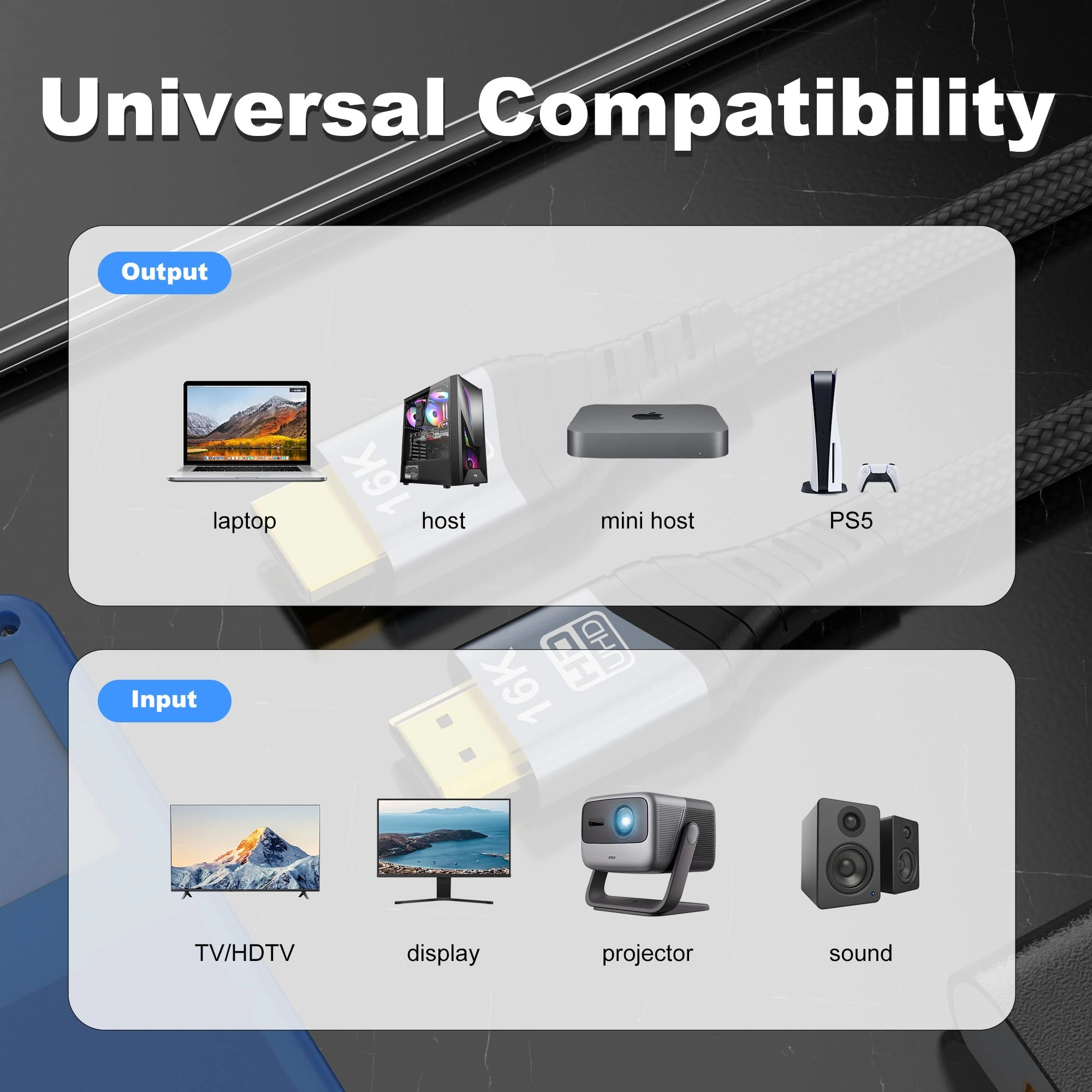 8K HDMI Cable 1m with Ethernet