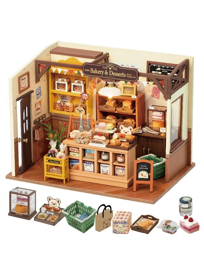 Dollhouse Kitchen Bakery Kit - cream Wood