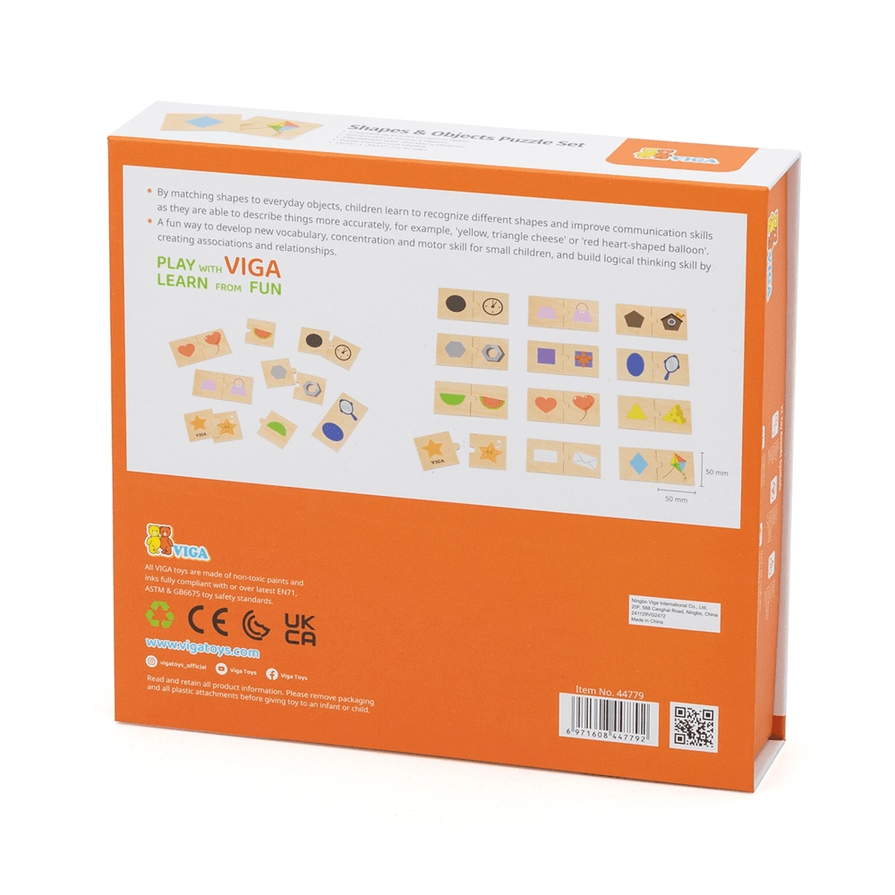 Shapes & Objects Wooden Puzzle (29464294-44779) - 24 pcs