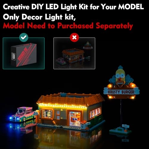 Light kit for LEGO The Simpsons: Krusty Burger 10352 - ABS plastic less than 5V