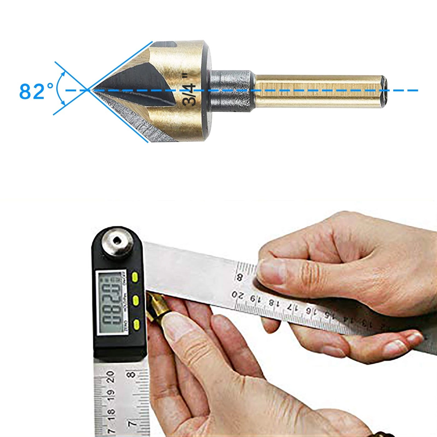 Countersink Drill Bit Set - M2 HSS 5-Piece 1/4” 3/8” 1/2” 5/8” 3/4”