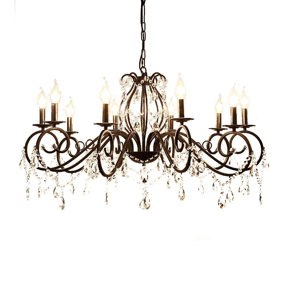 Vintage Candle Lights - 6 head Black